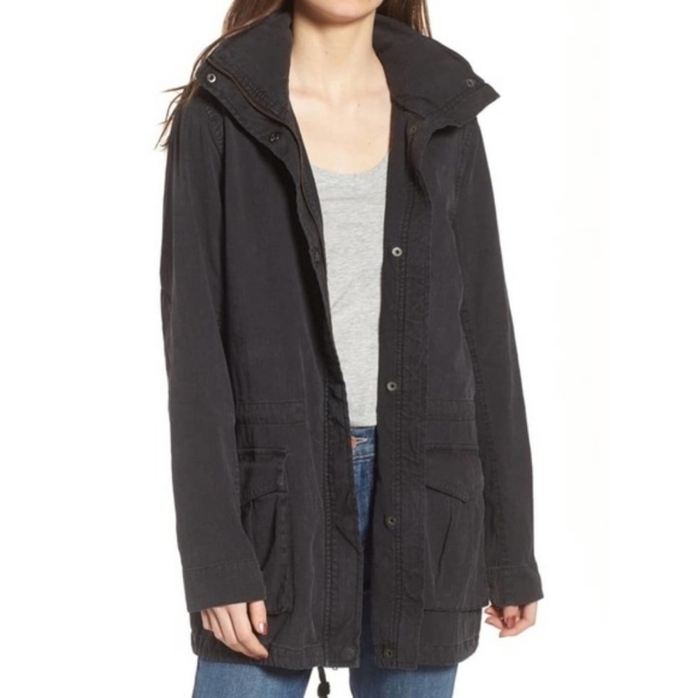 James Perse Charcoal Yosemite Hooded Parka Utility Jacket - Picture 10 of 11